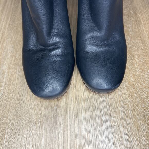 Celine Women 41 US 10 Bootie Wrap Napa Leather Ankle Boot Black Square Round Toe - Picture 3 of 12
